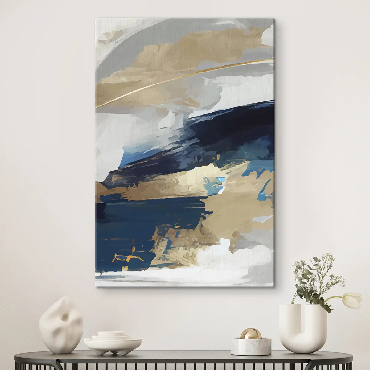 Pilt Ekspressiivne hall-sinine abstraktsioon s36621