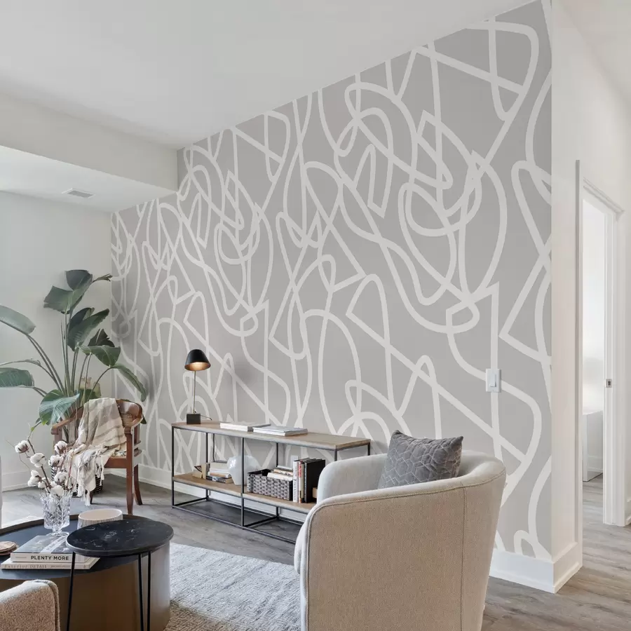 Fototapeedid Trendikad jooned boho stiilis minimalistlikus halli värvi u99097v4