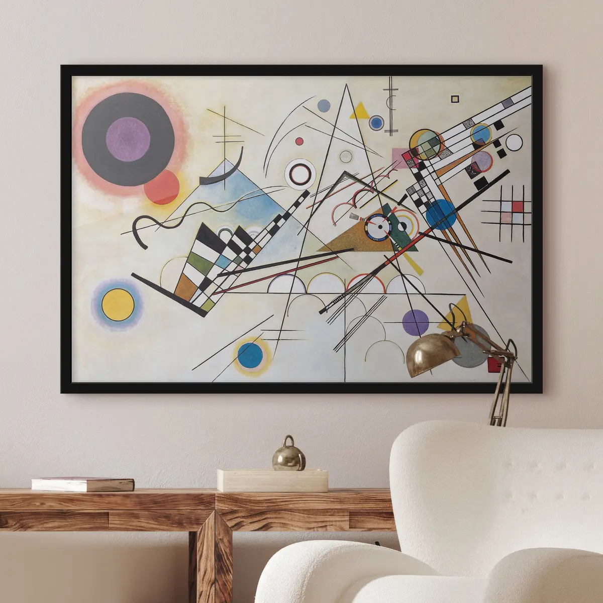 Plakat Abstraktsed kujundid ja värvid põrkuvad dünaamiliselt f01030