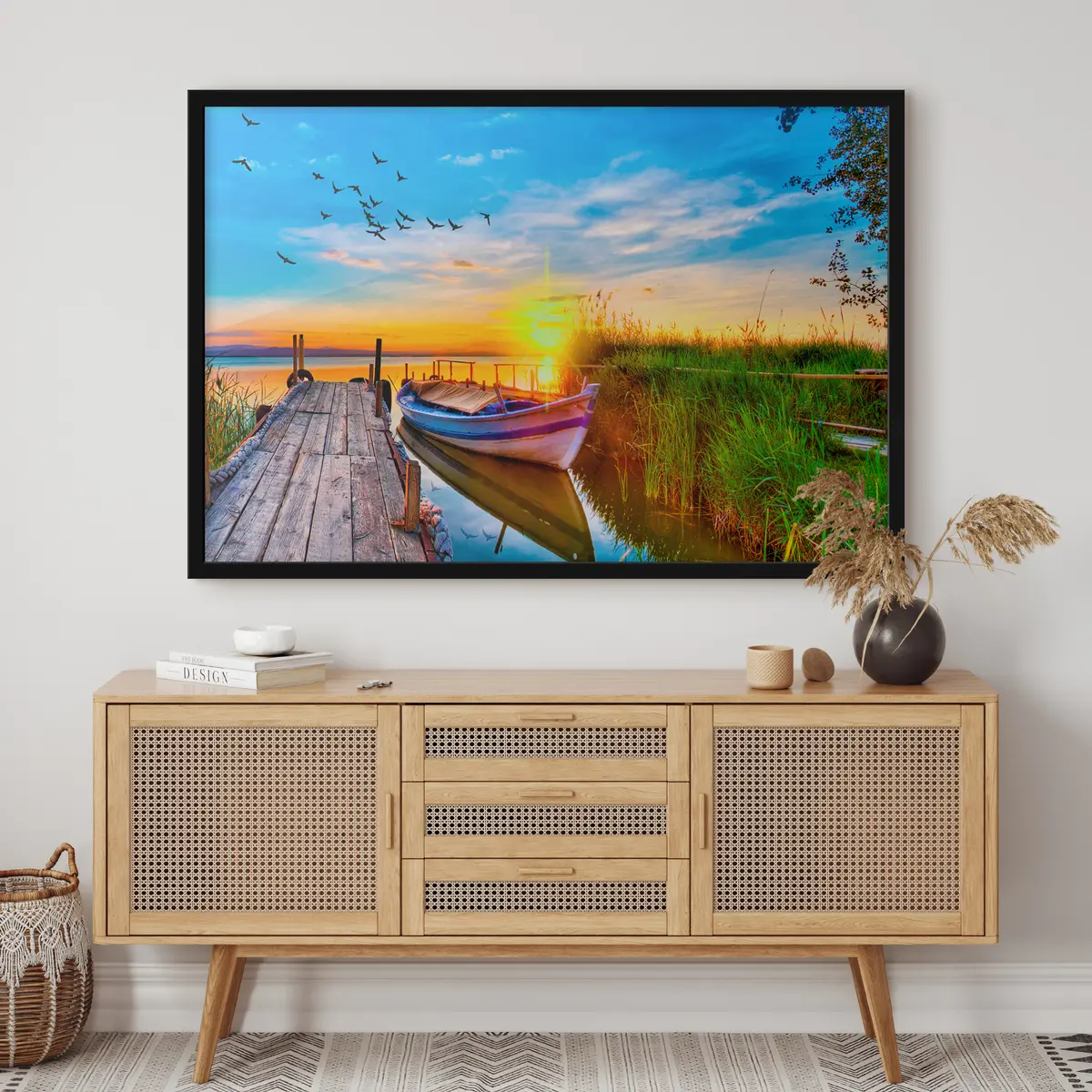 Plakat Rahulik päikeseloojang rahulikel vetel f17989