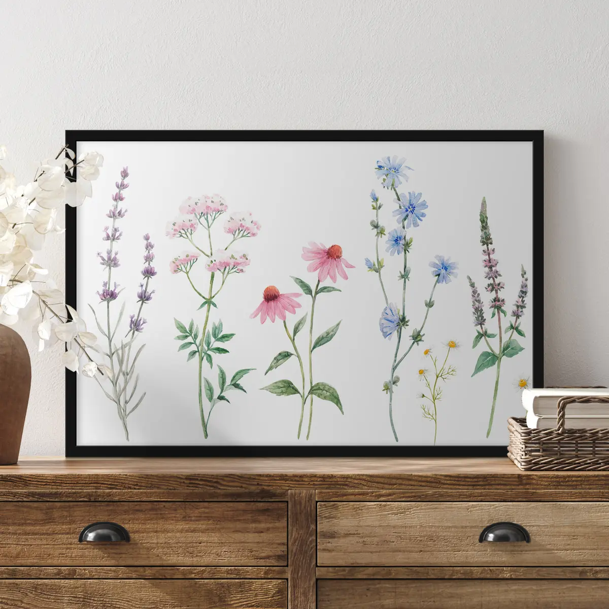 Plakat Õrnad õied pehmete akvarellitoonidega f34064