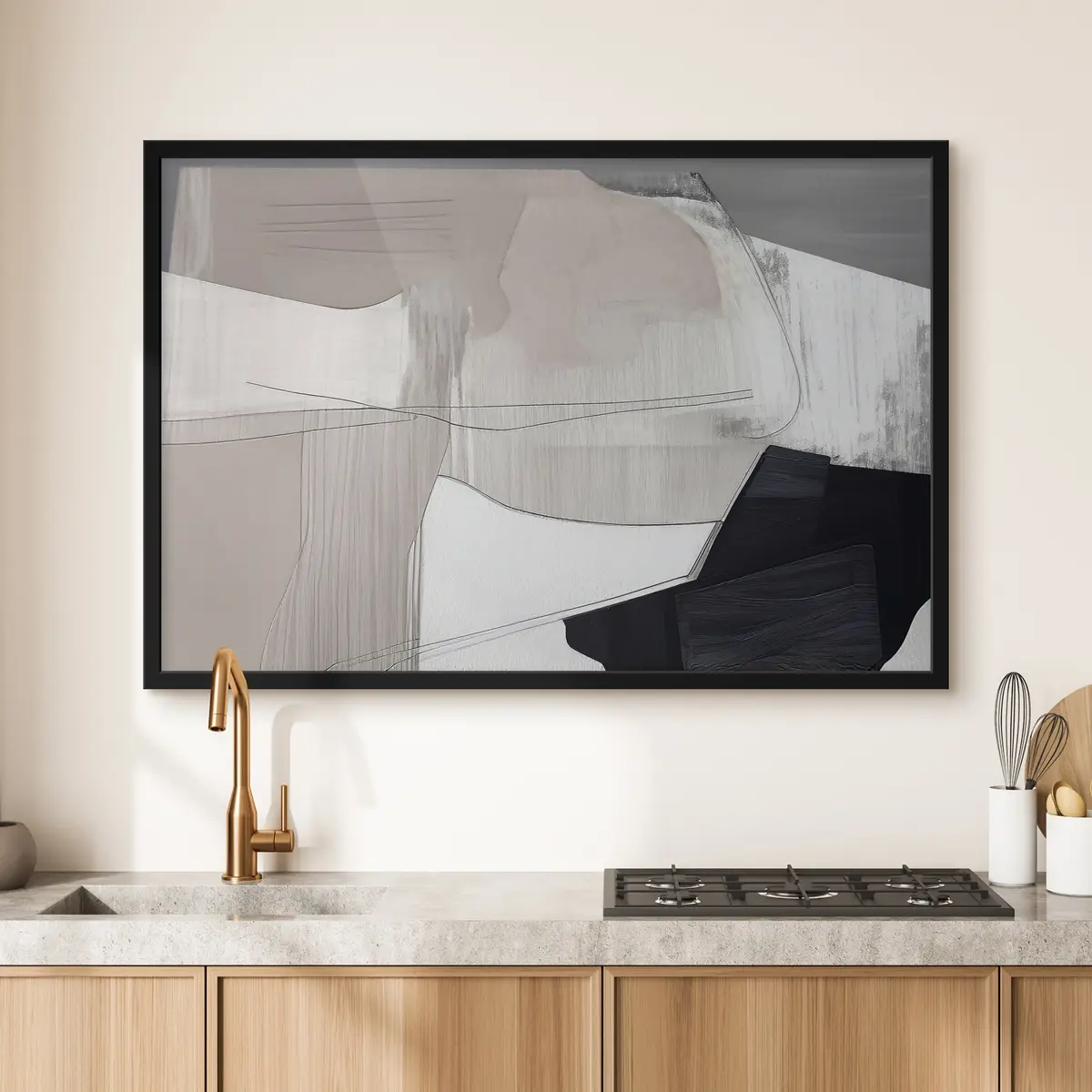 Plakat Abstraktsed kujundid summutatud toonides f36039