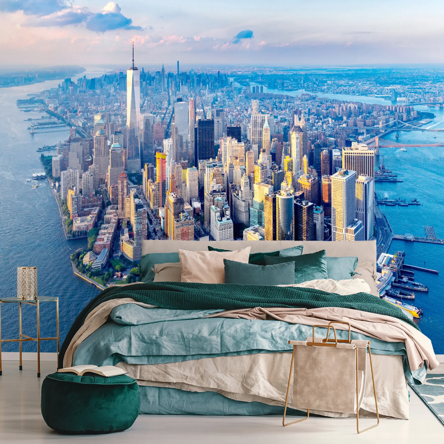Fototapeedid New Yorgi Manhattani linnulennuline vaade, USA u98643