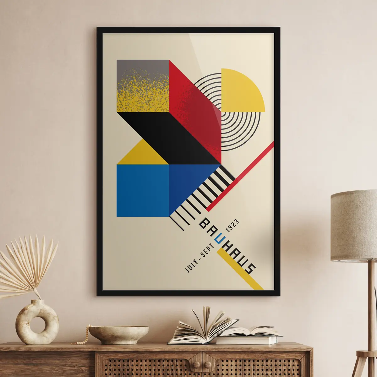 Plakat Julgete geomeetriliste kujunditega Bauhausi stiilis f36279