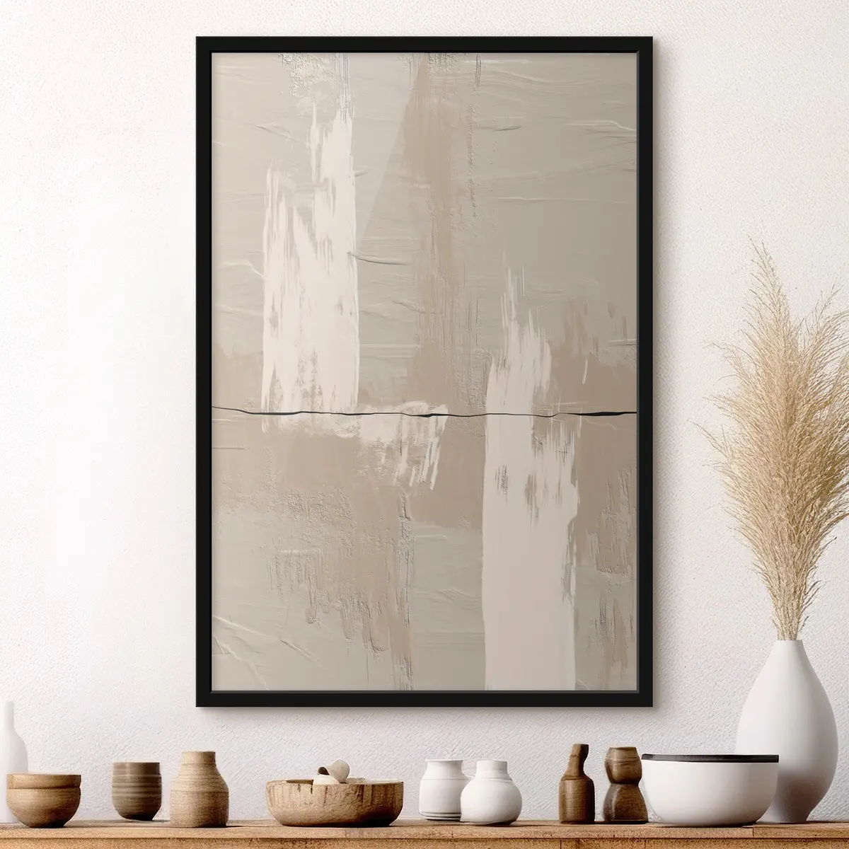 Plakat Neutraalsed toonid ja pehmed tekstuurid sulanduvad f36304