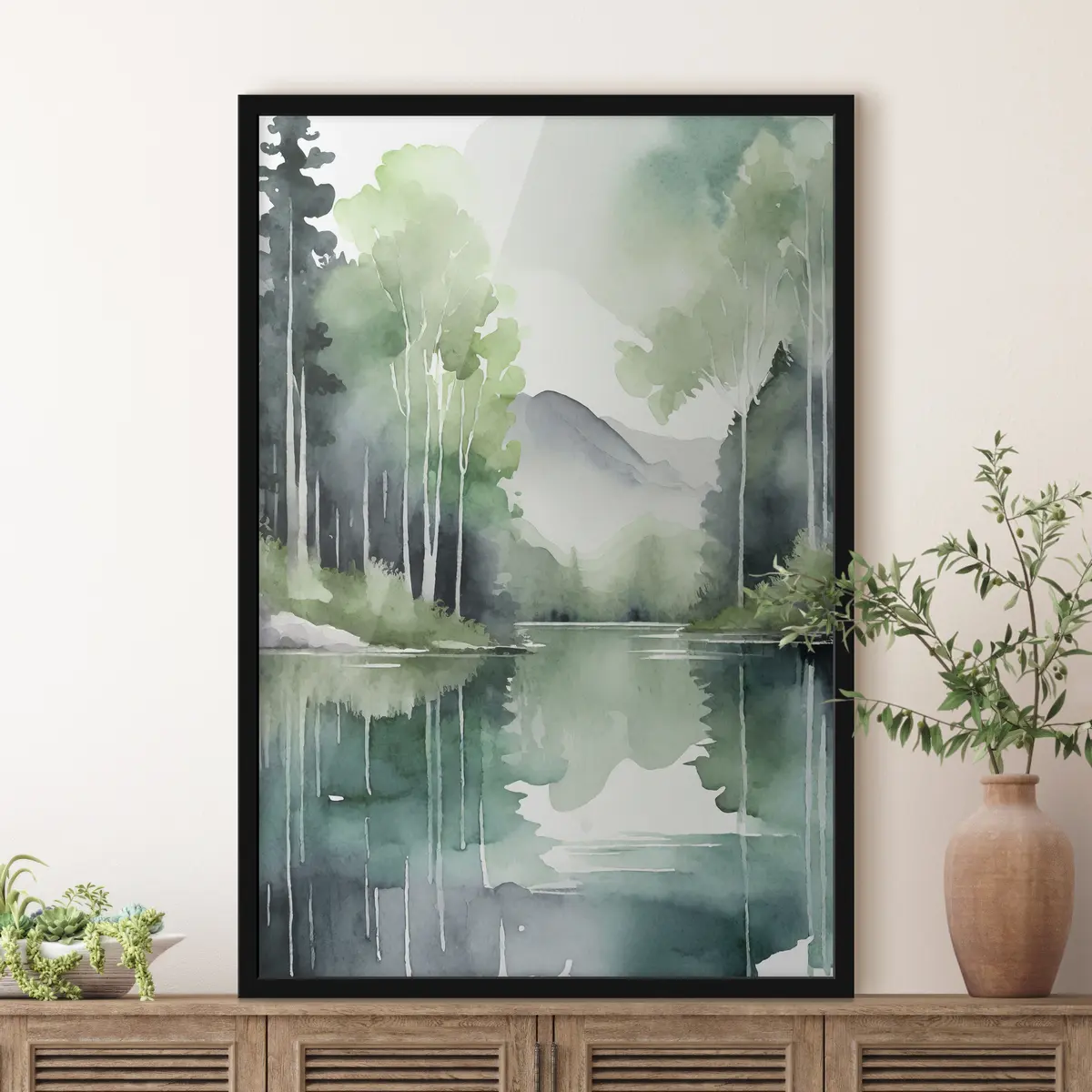 Plakat Rahulik maastik, mis peegeldab looduse ilu f36503