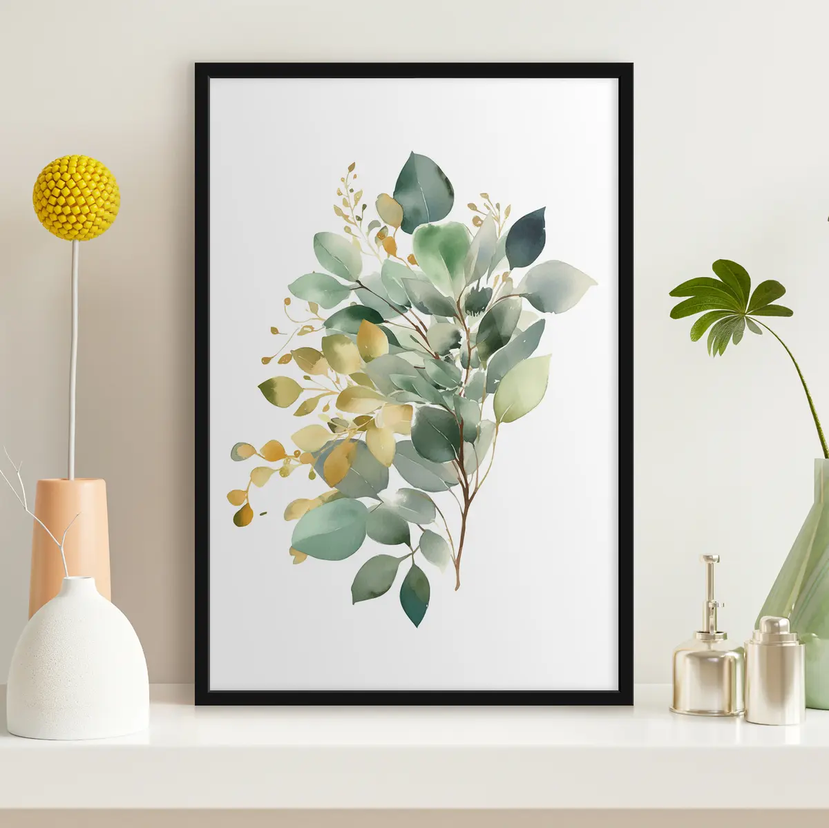 Plakat Looduse harmoonia elava rohelise värviga f36354