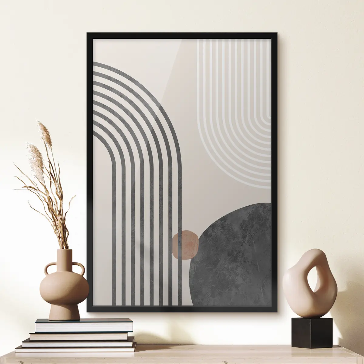 Plakat Abstraktsed jooned ja kujundid kompositsioon f36493