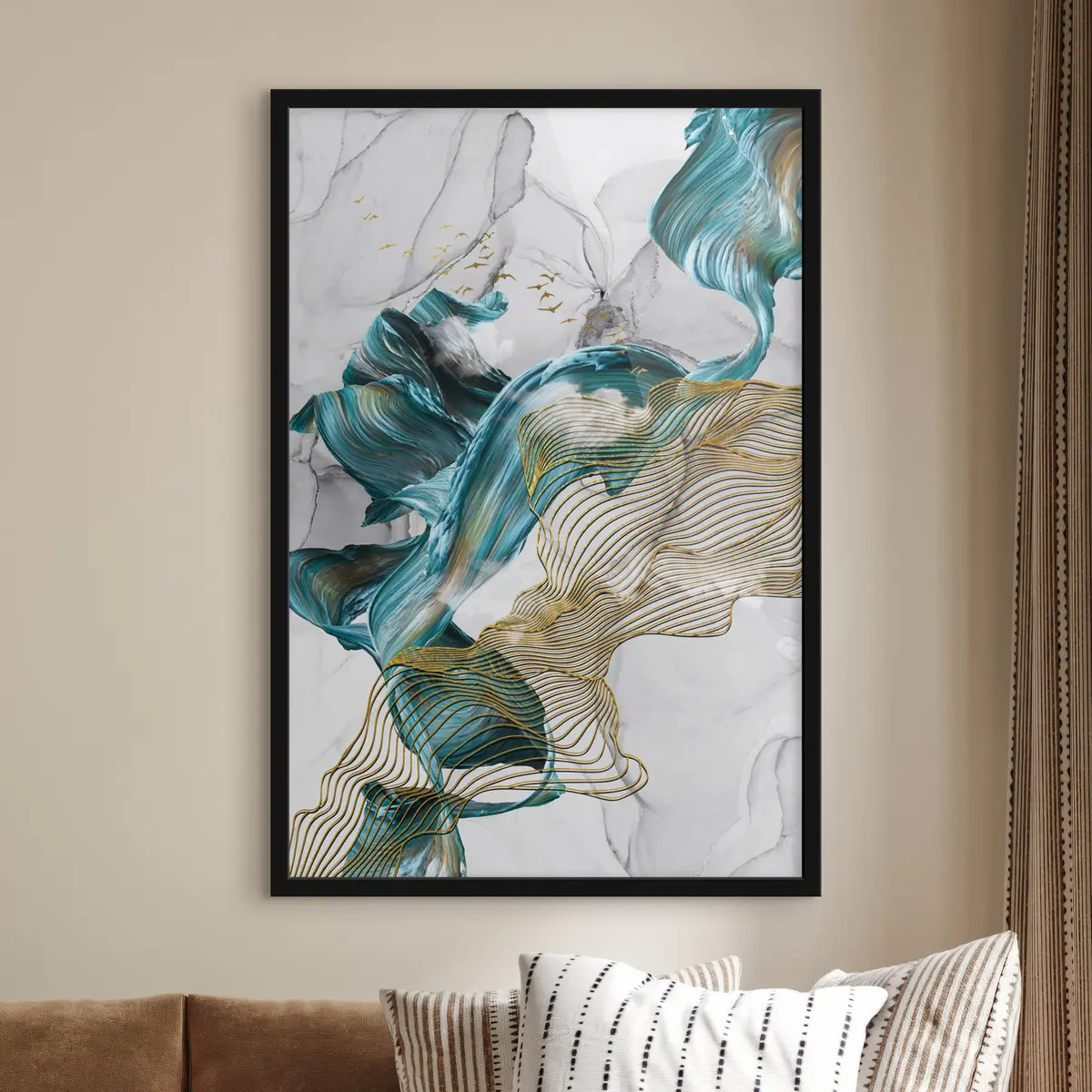 Plakat Dünaamilised värvi- ja tekstuurilained f35797