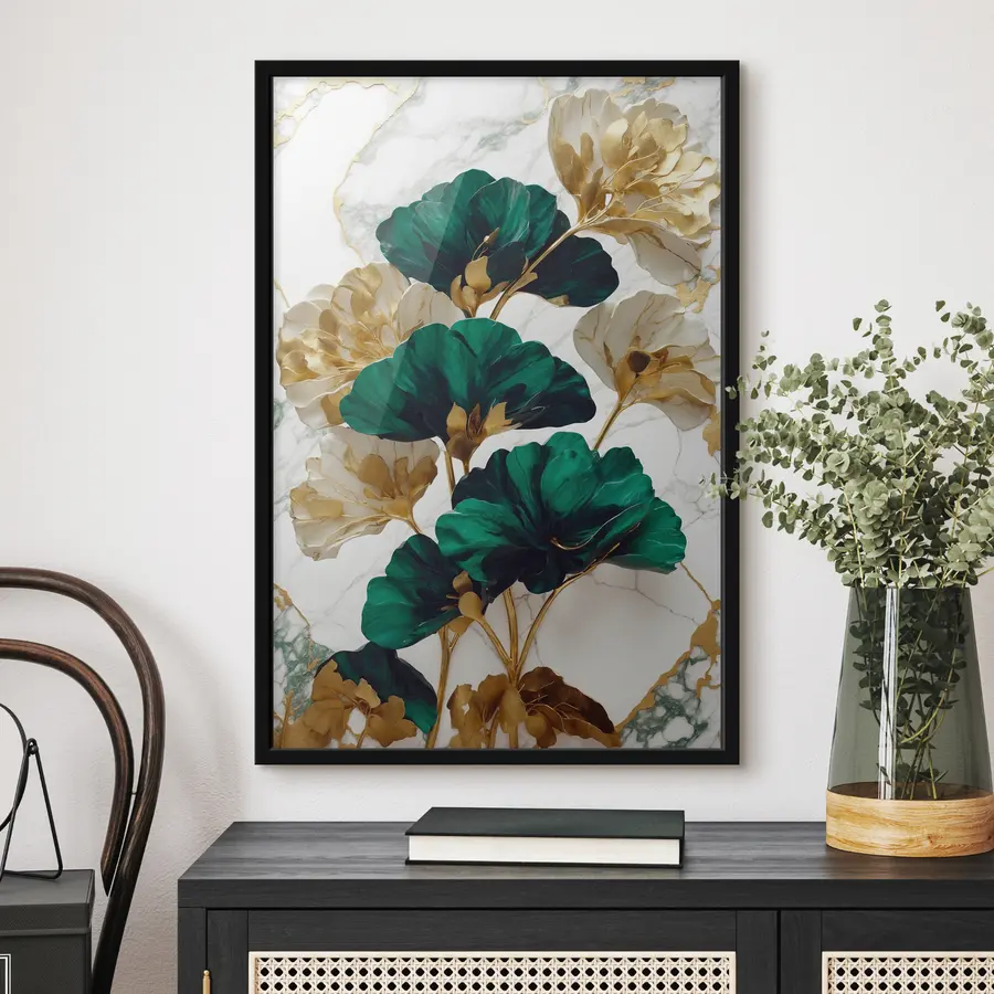 Fototapeedid Elegantne lehestik marmorist taustal f36646