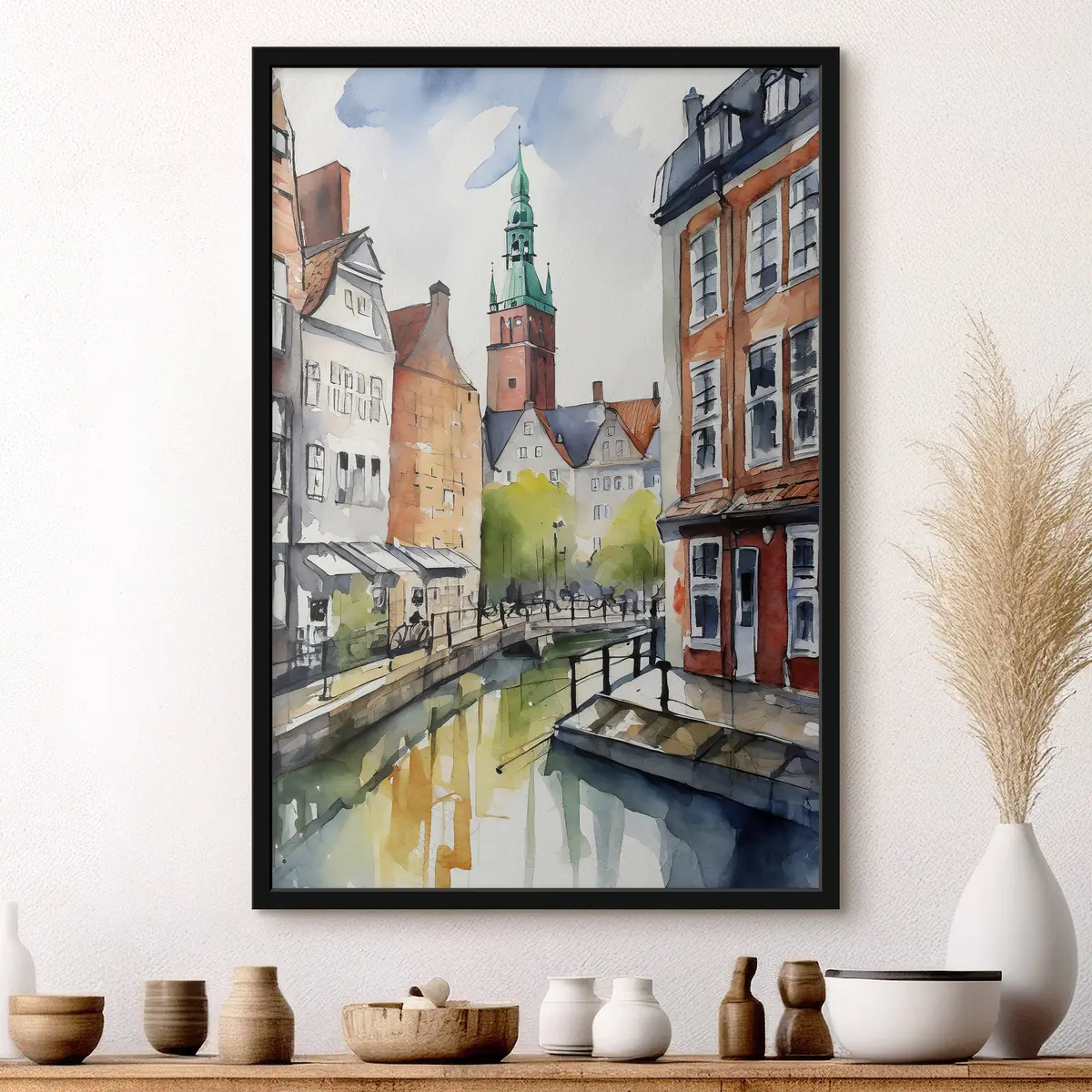 Plakat Võluv kanal ajaloolises linnas f36682