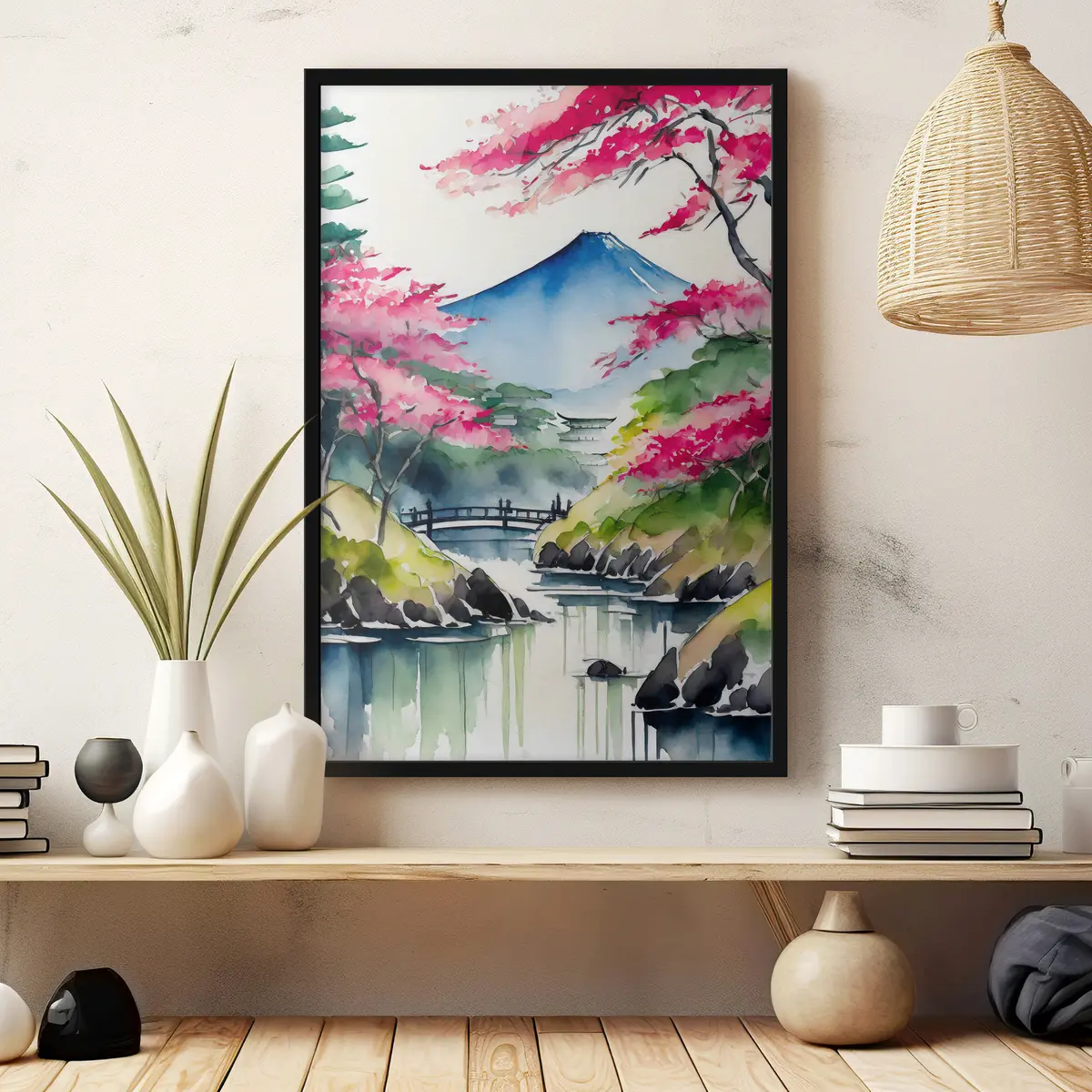 Plakat Kevad õitseb rahuliku mägijärve ääres f36691