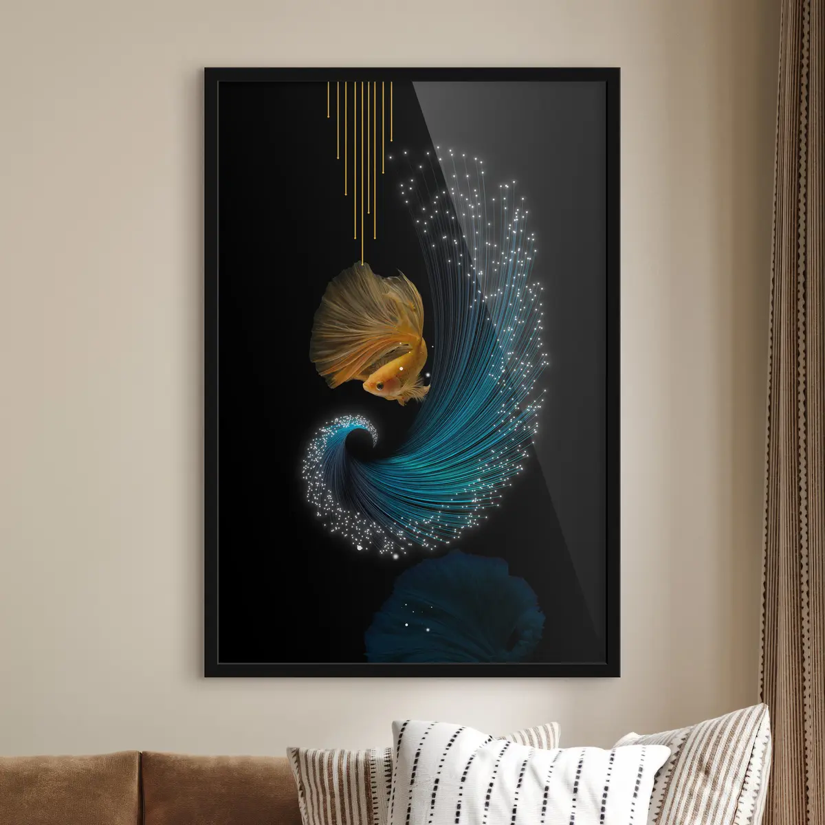 Plakat Kala abstraktses ruumis f02874