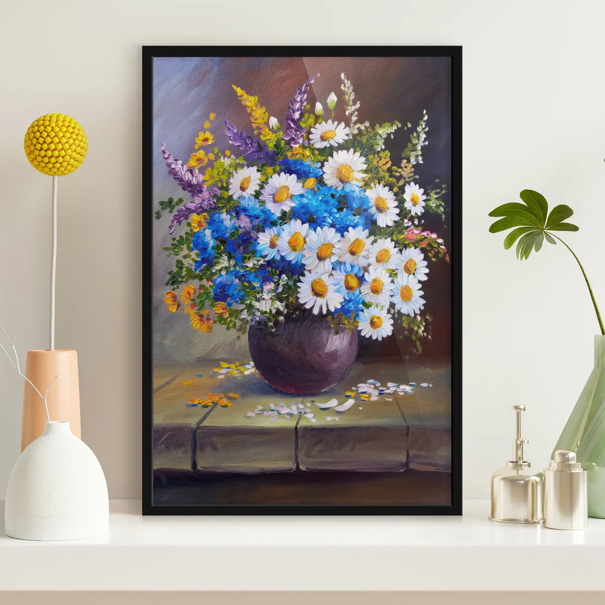 Plakat Erevad õied maalähedases vaasis f29912