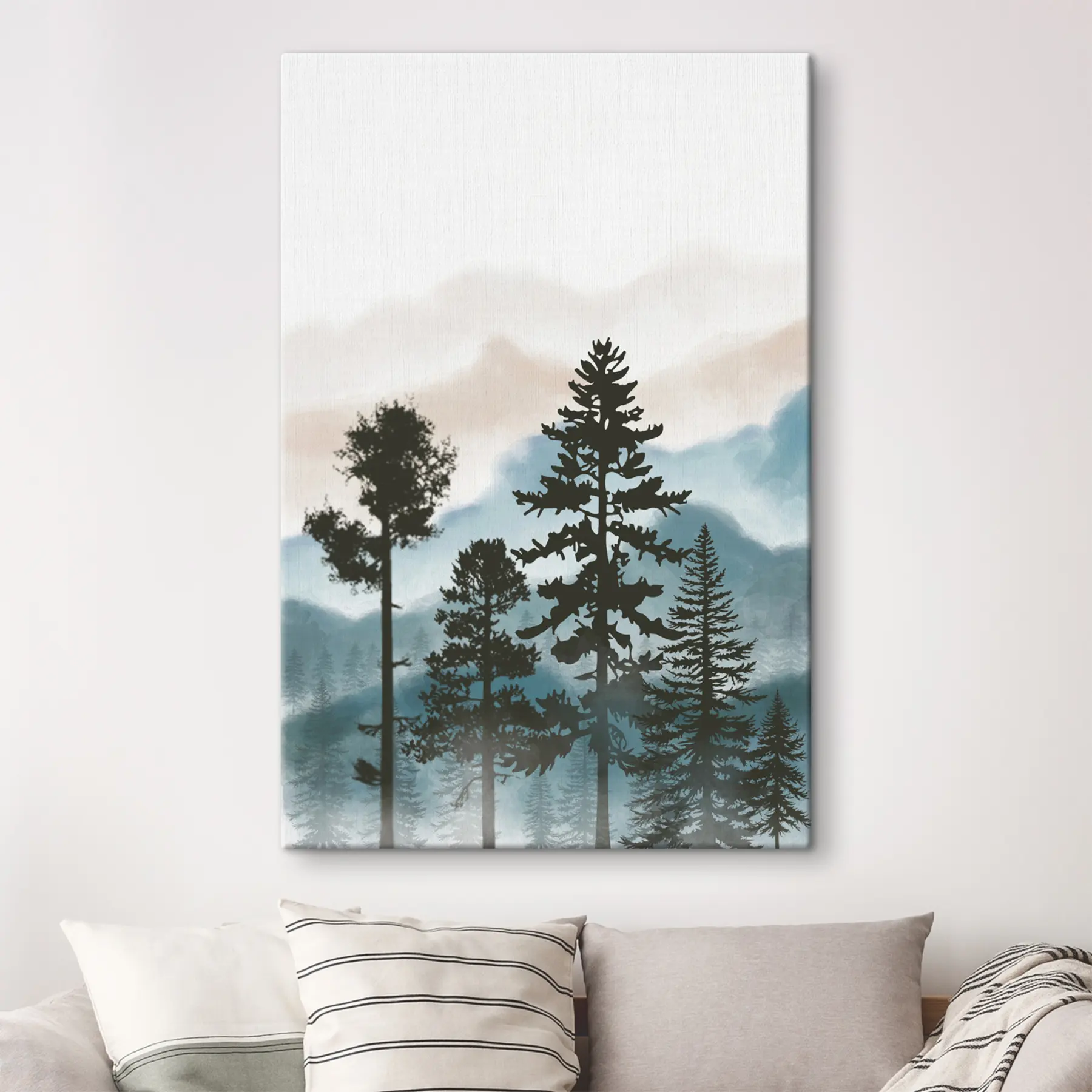 Fototapeedid Uduvõrk metsamaastik õrnas toonides s36605