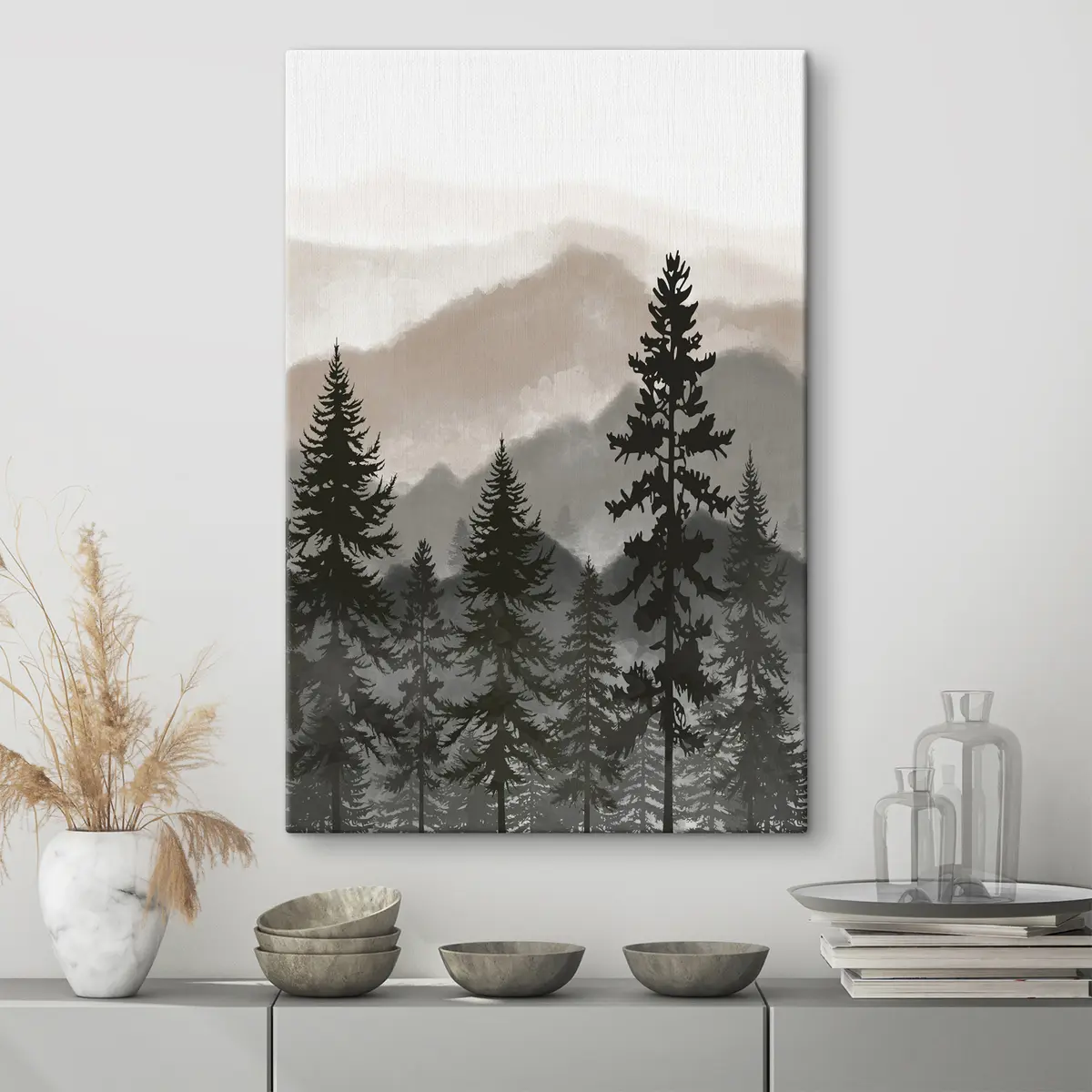 Pilt Uduvihmased mäed ja varjulised igihaljad puud s37017v1