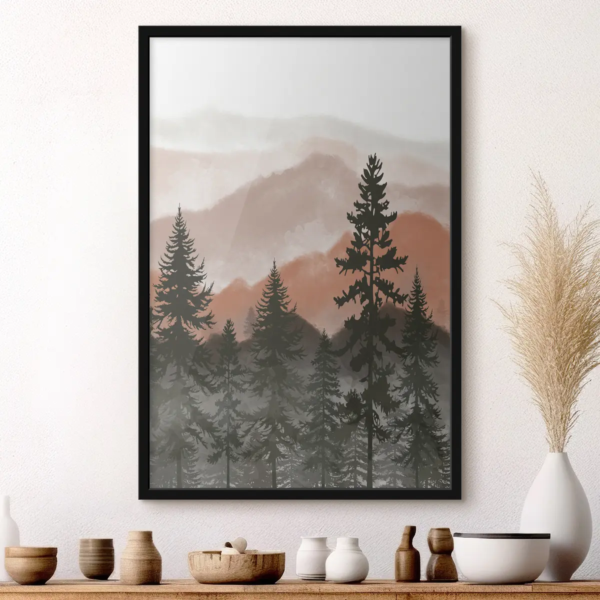 Plakat Rahulikud mäed koos kõrguvate mändidega f37017v2