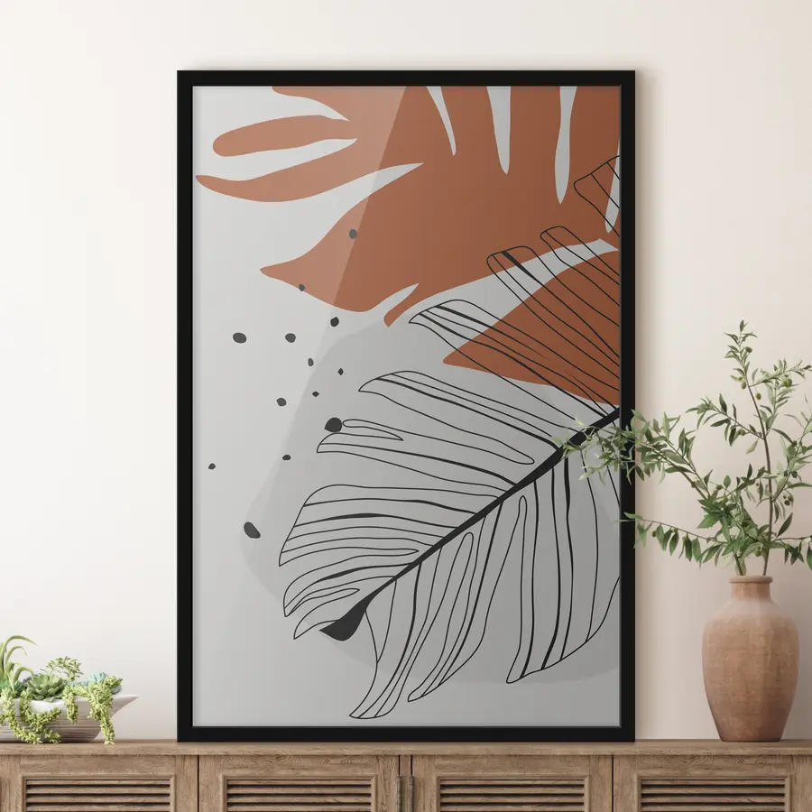 Fototapeedid Abstraktsed lehed soojades toonides f37055