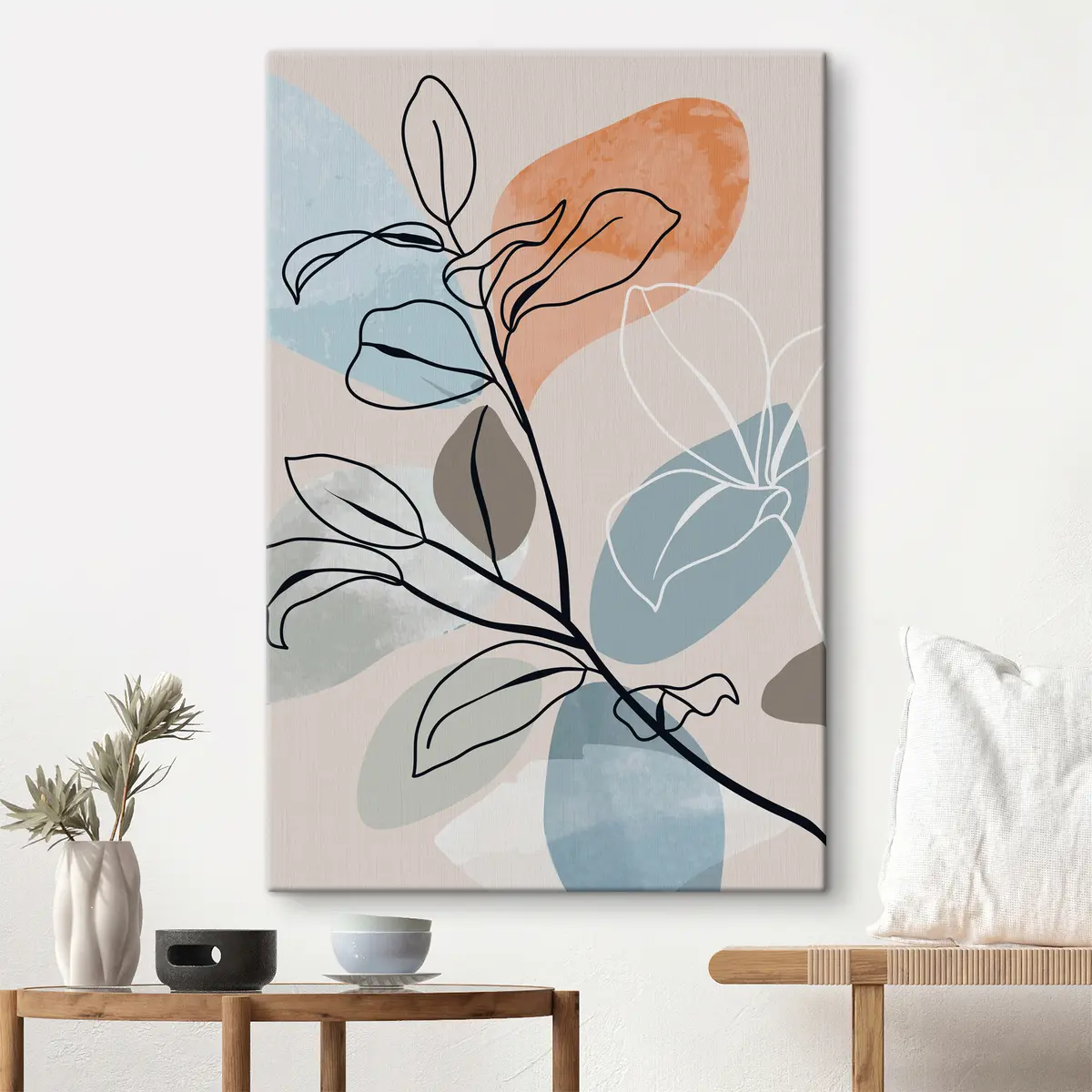 Pilt Abstraktne taimede kujundus vaoshoitud taustal s36817