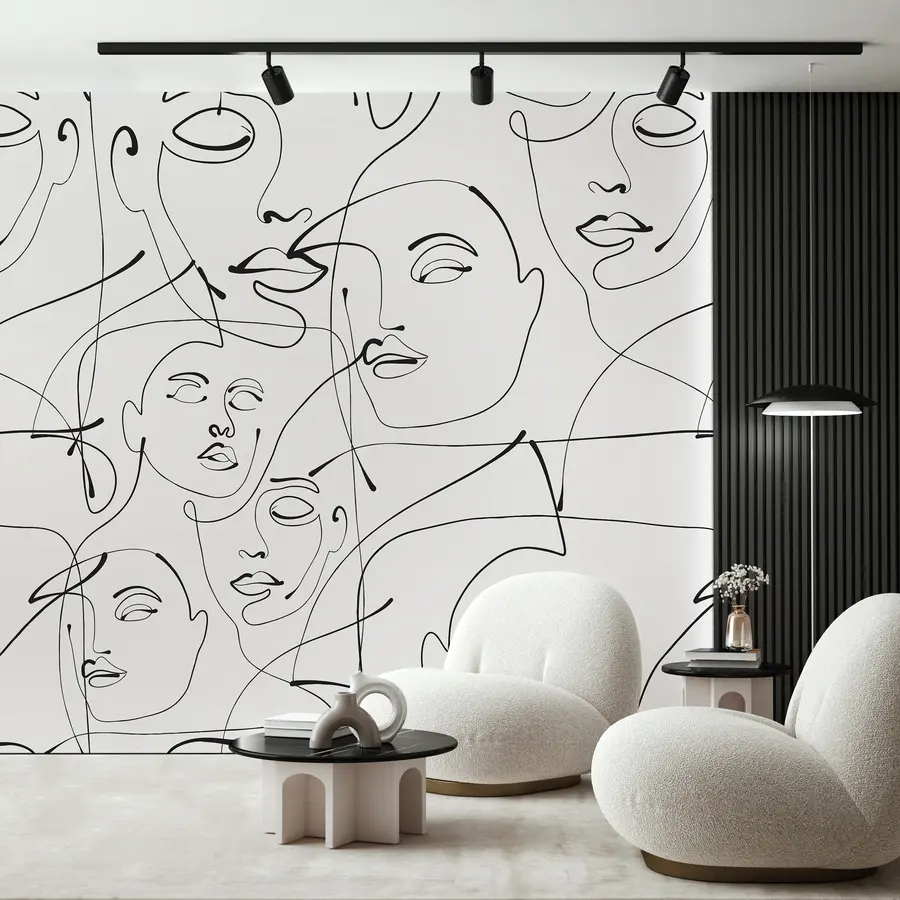 Fototapeedid Minimalistlik abstraktsioon naise portreest u99013