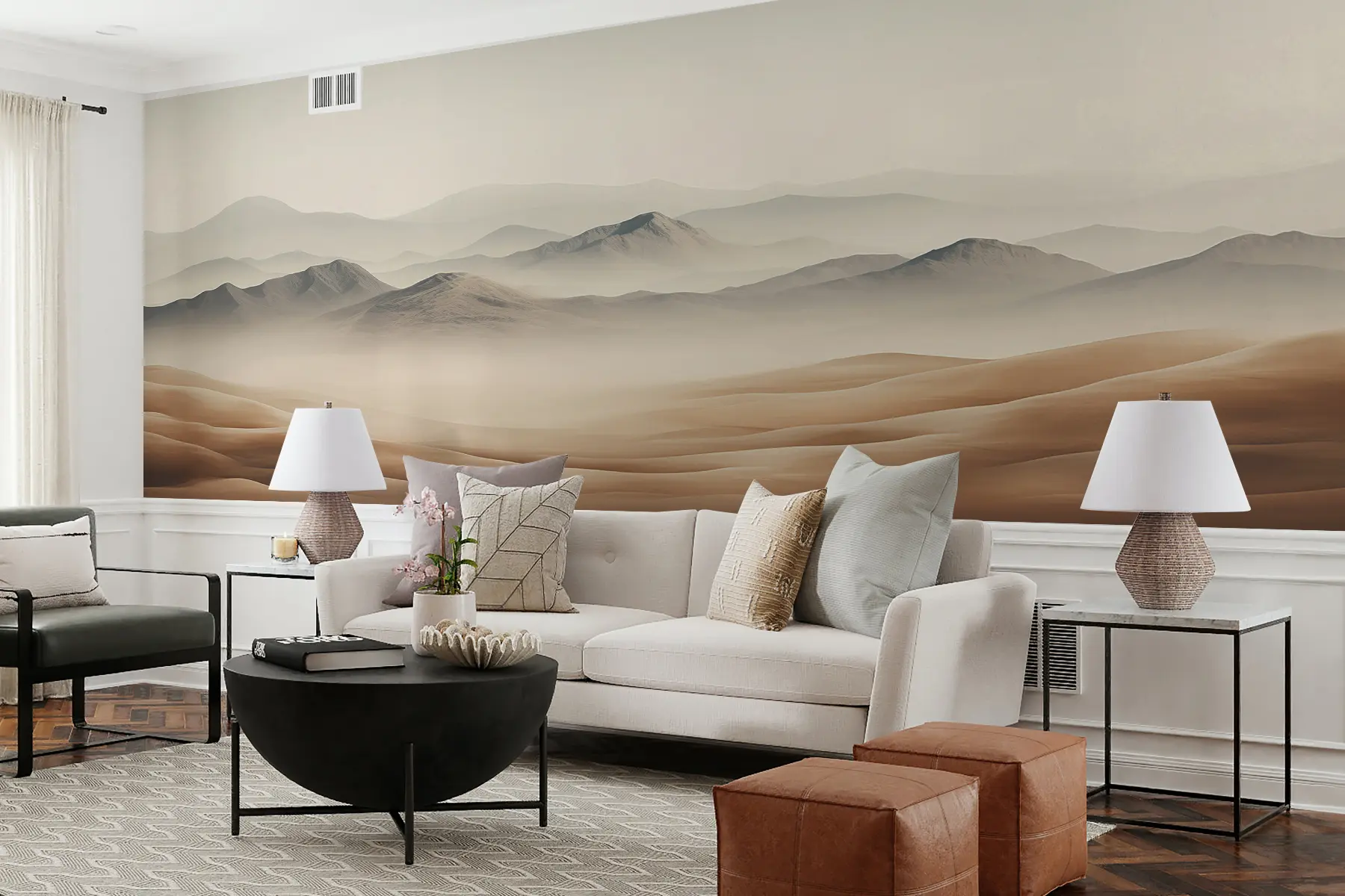 Fototapeedid Mägede maastik, kõrb, beežid värvid, realism u99456