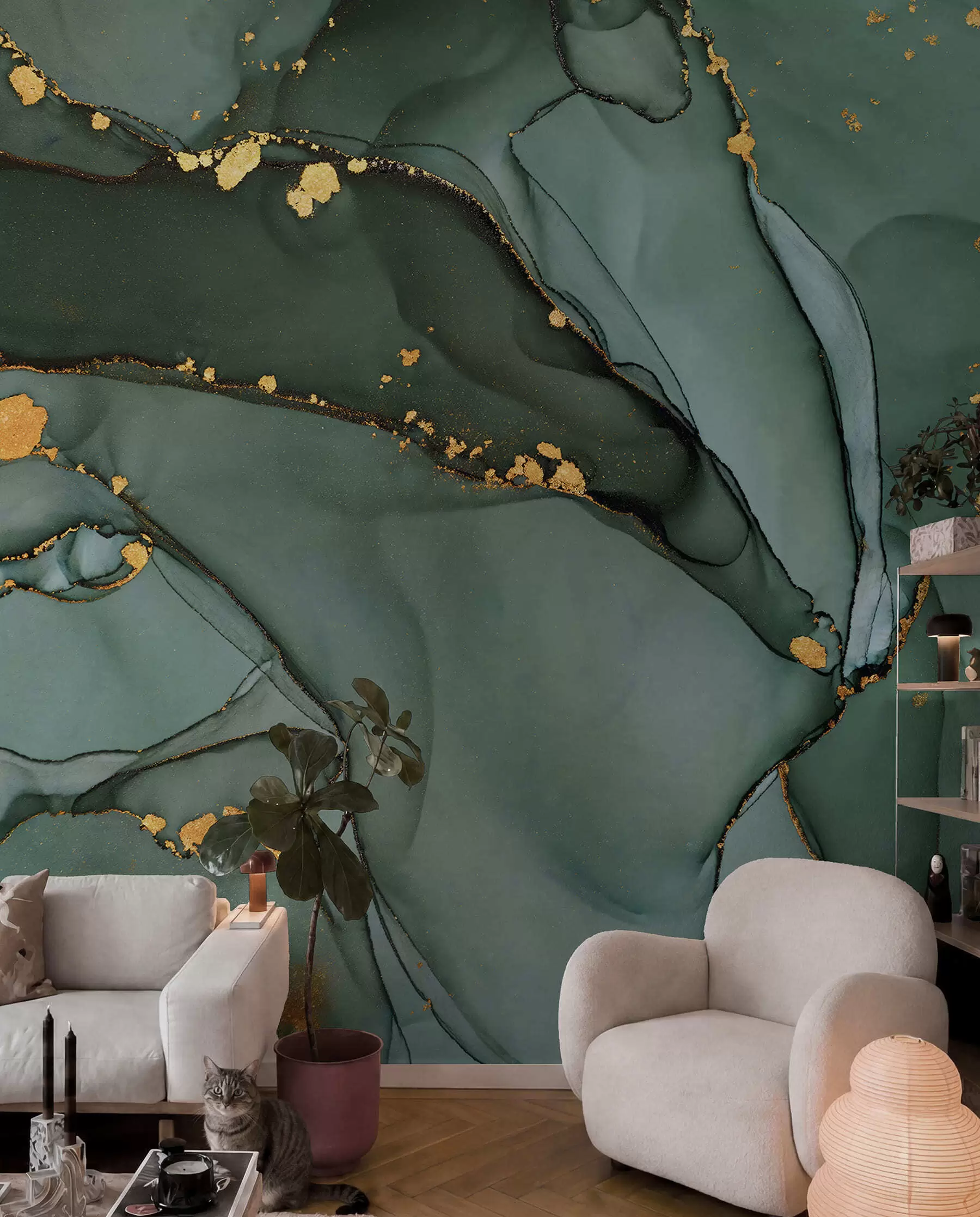Fototapeedid Luksuslik onyx marmor metalsete pragudega u50235d1