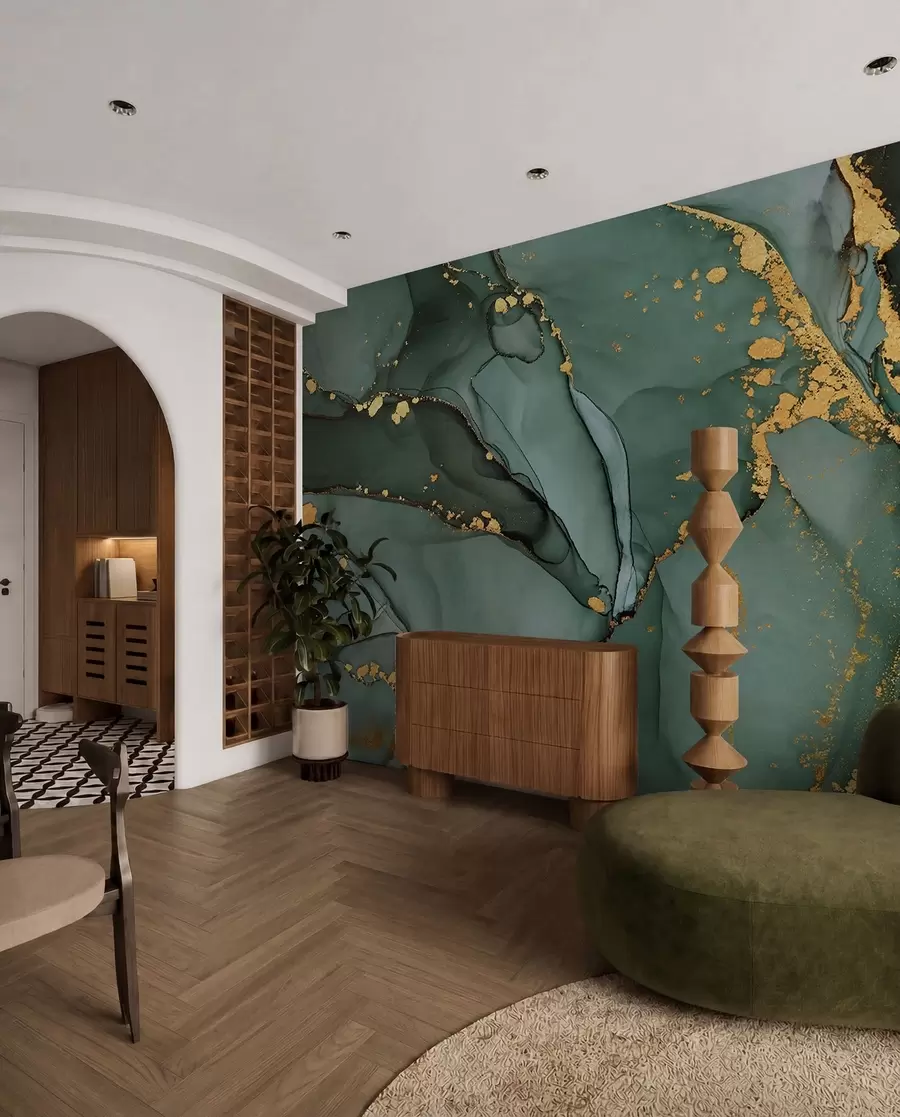 Fototapeedid Luksuslik onyx marmor metalsete pragudega u50235d2
