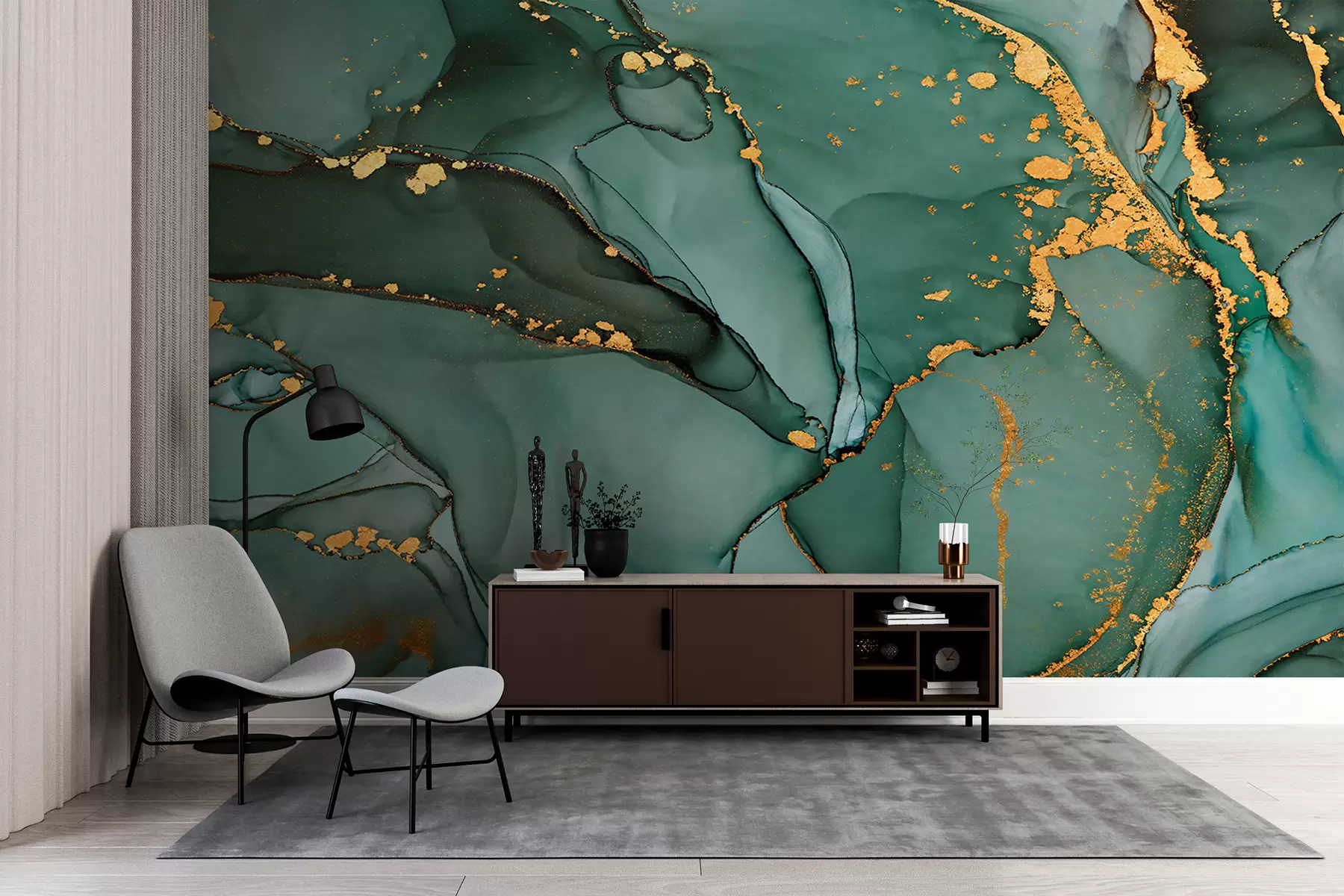 Fototapeedid Luksuslik onyx marmor metalsete pragudega u50235d2