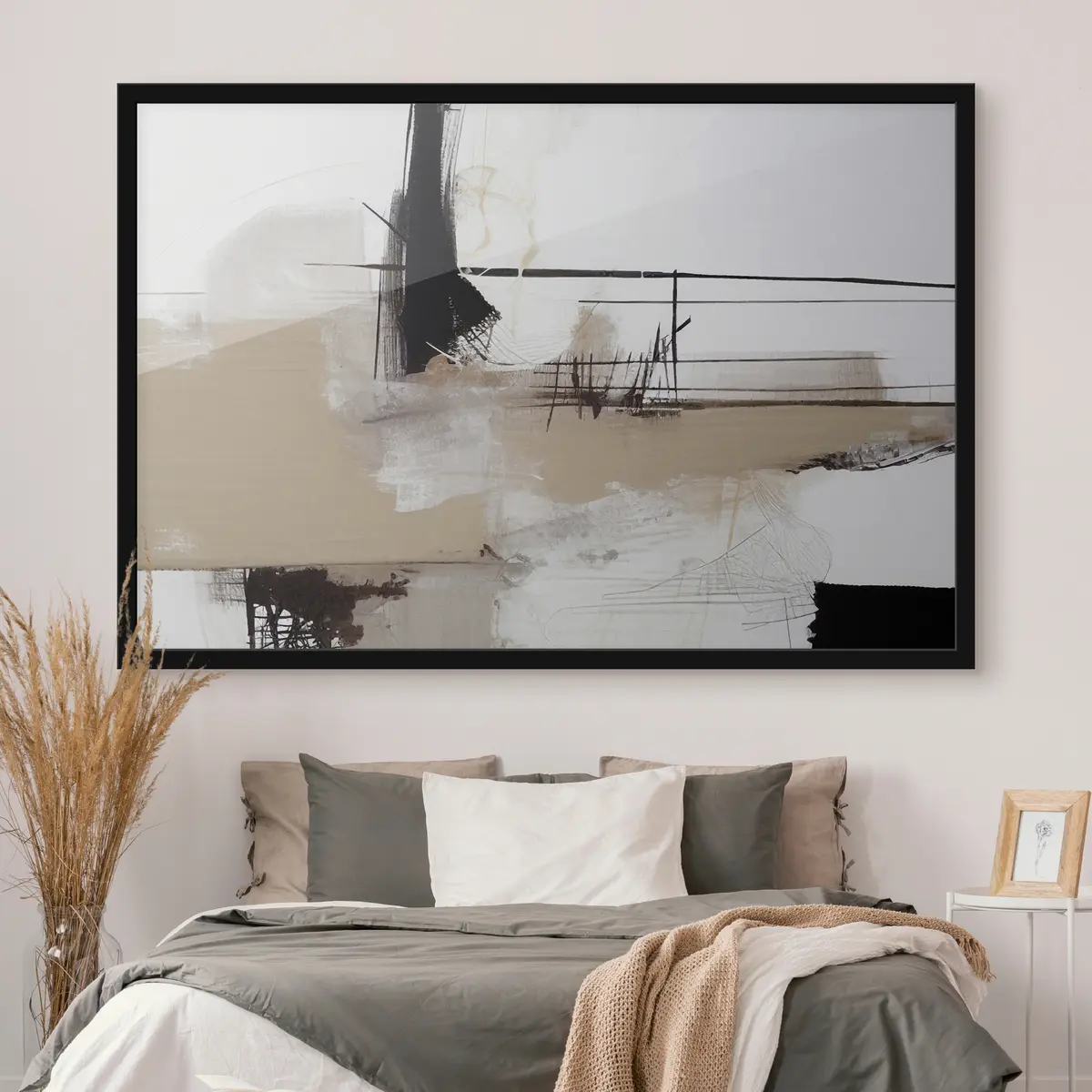 Plakat Abstraktsed jooned ja mahedad toonid põrkuvad kokku f37067