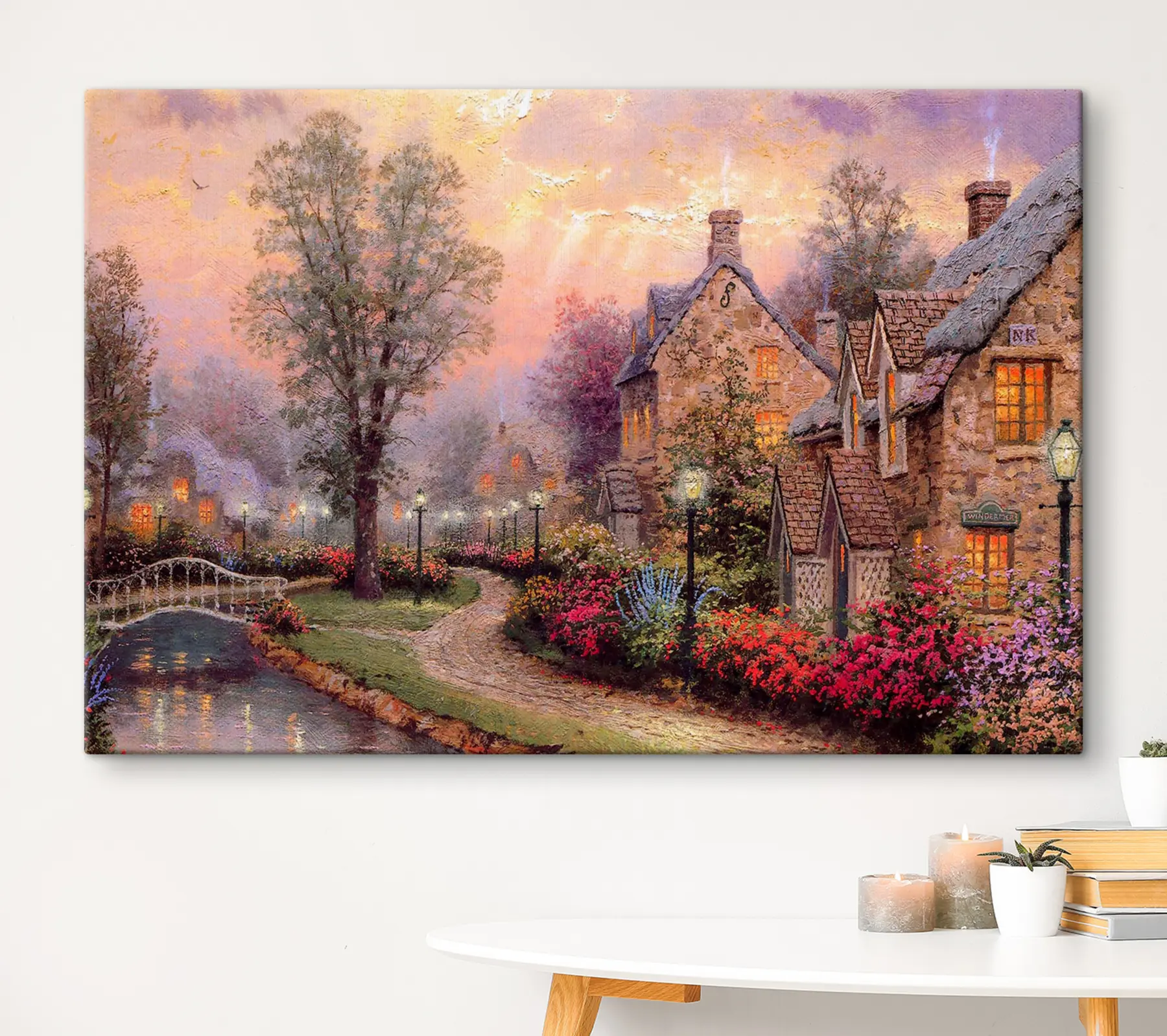 Fototapeedid Võluv küla hämaras, rahulik õhkkond s19091