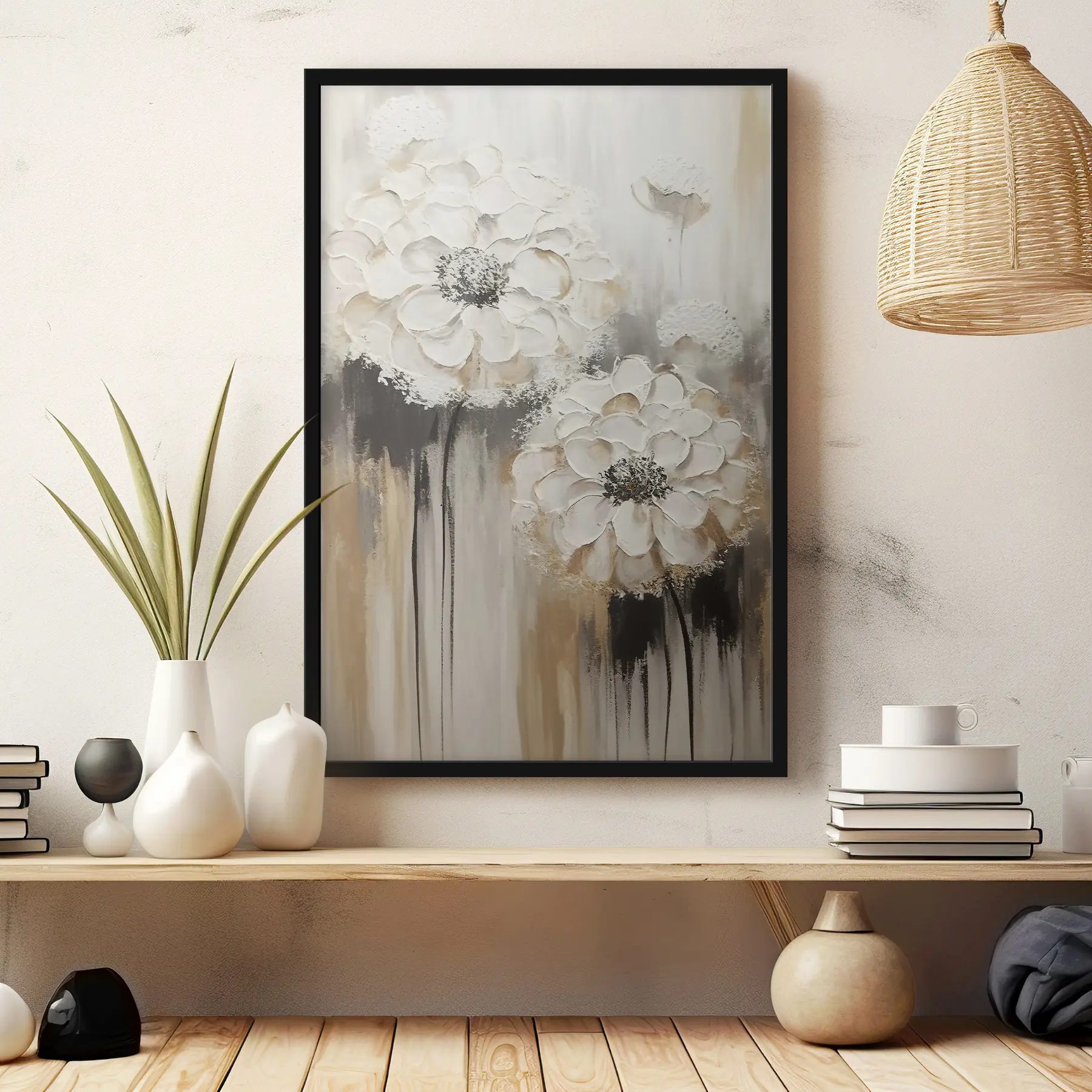 Fototapeedid Elegantsed valged lilled pehmetes toonides f37307