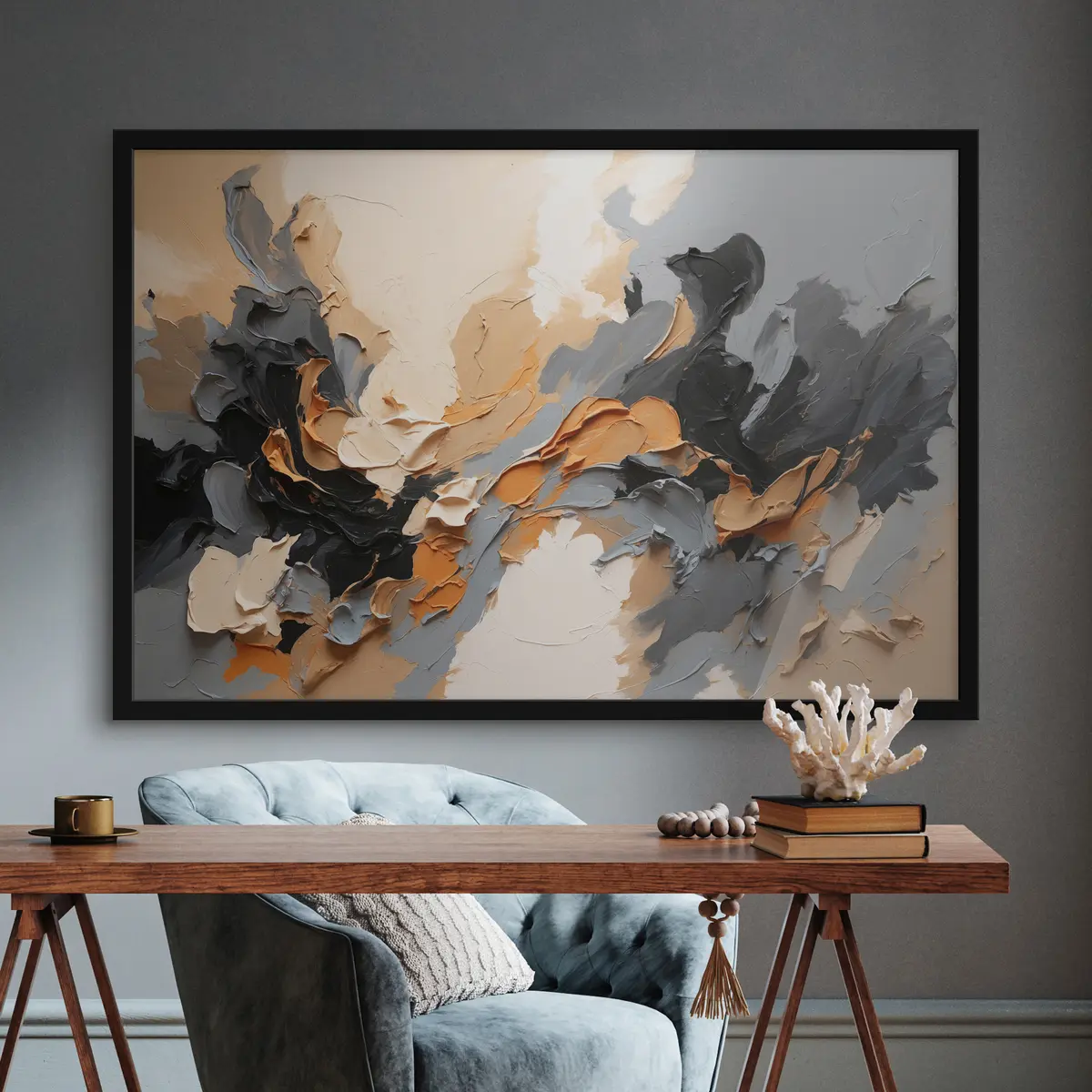 Plakat Abstraktsed värvi- ja tekstuurilained f37328