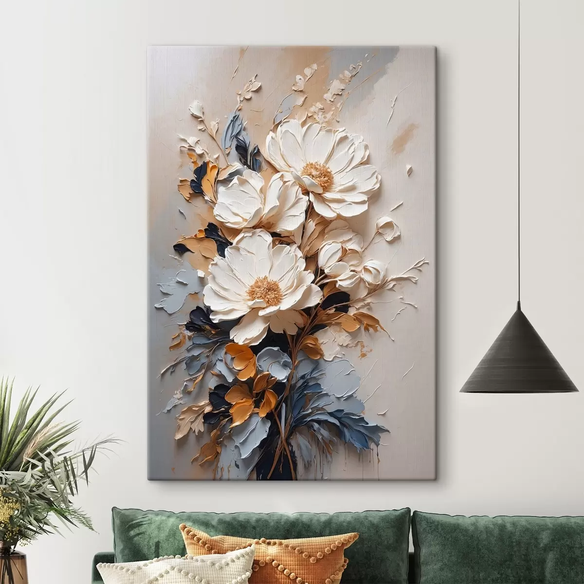 Pilt Elegantne lillemustriga reljeef pehmetes toonides s37327