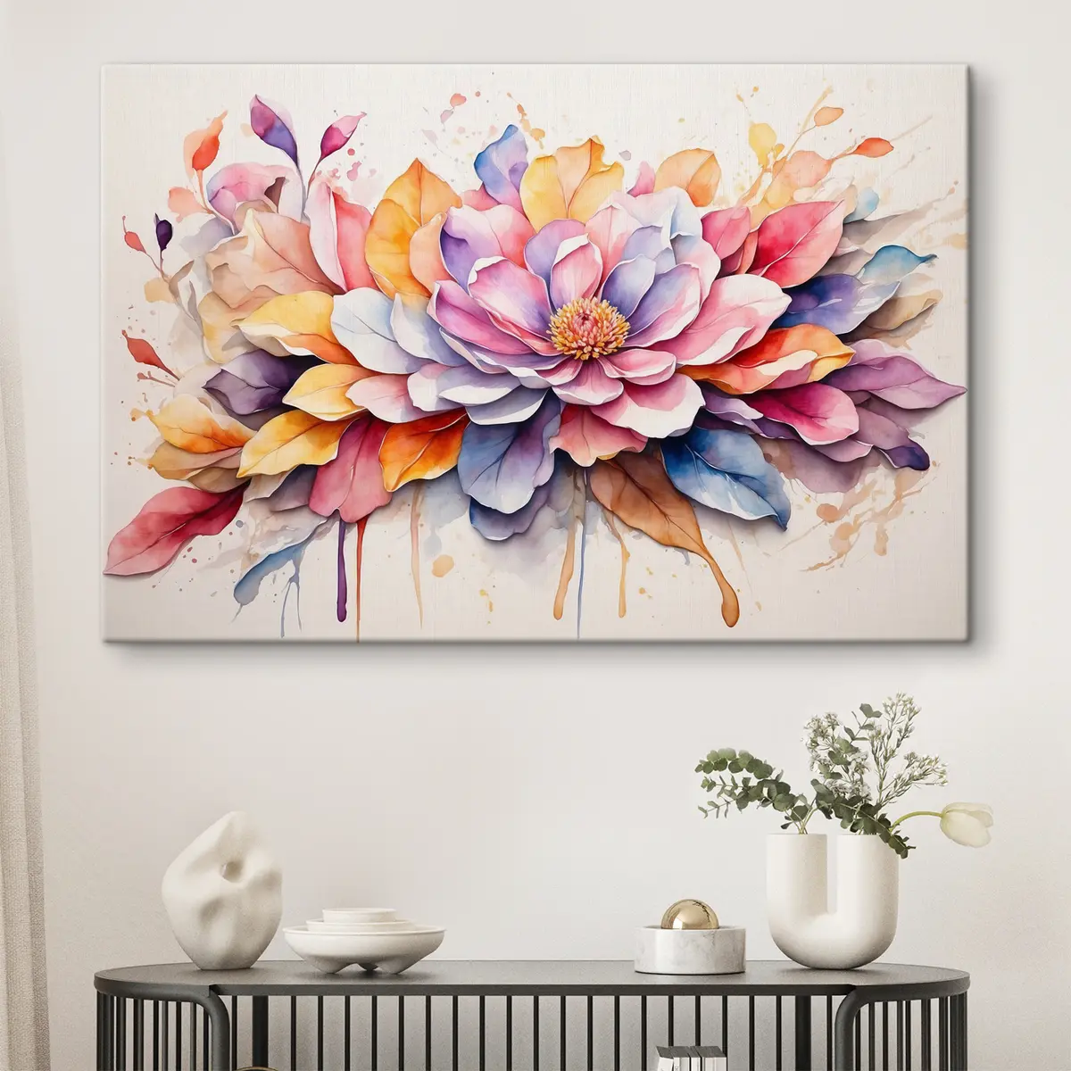 Pilt Värvilised kroonlehed akvarellide elegantsis s37333