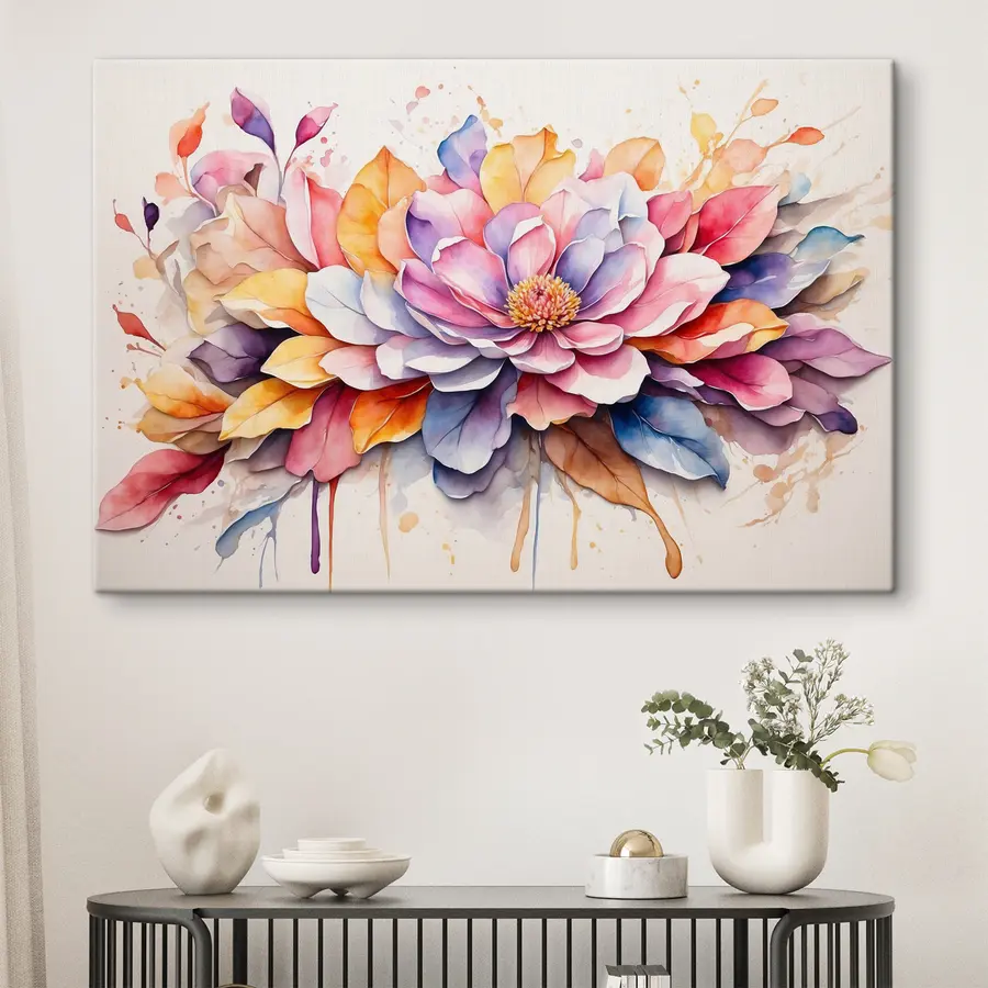 Pilt Värvilised kroonlehed akvarellide elegantsis s37333