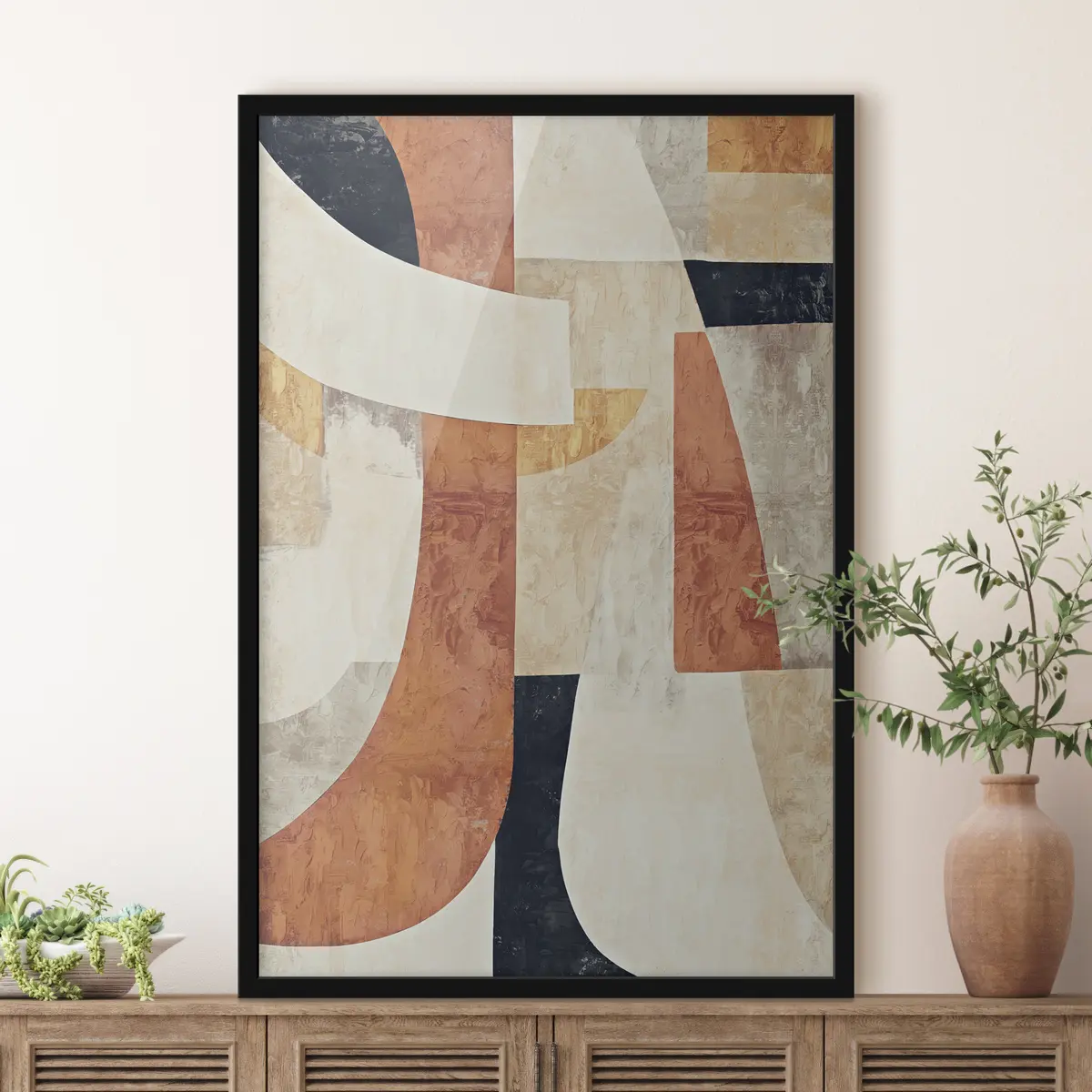 Plakat Abstraktsed kujundid soojades toonides f37284