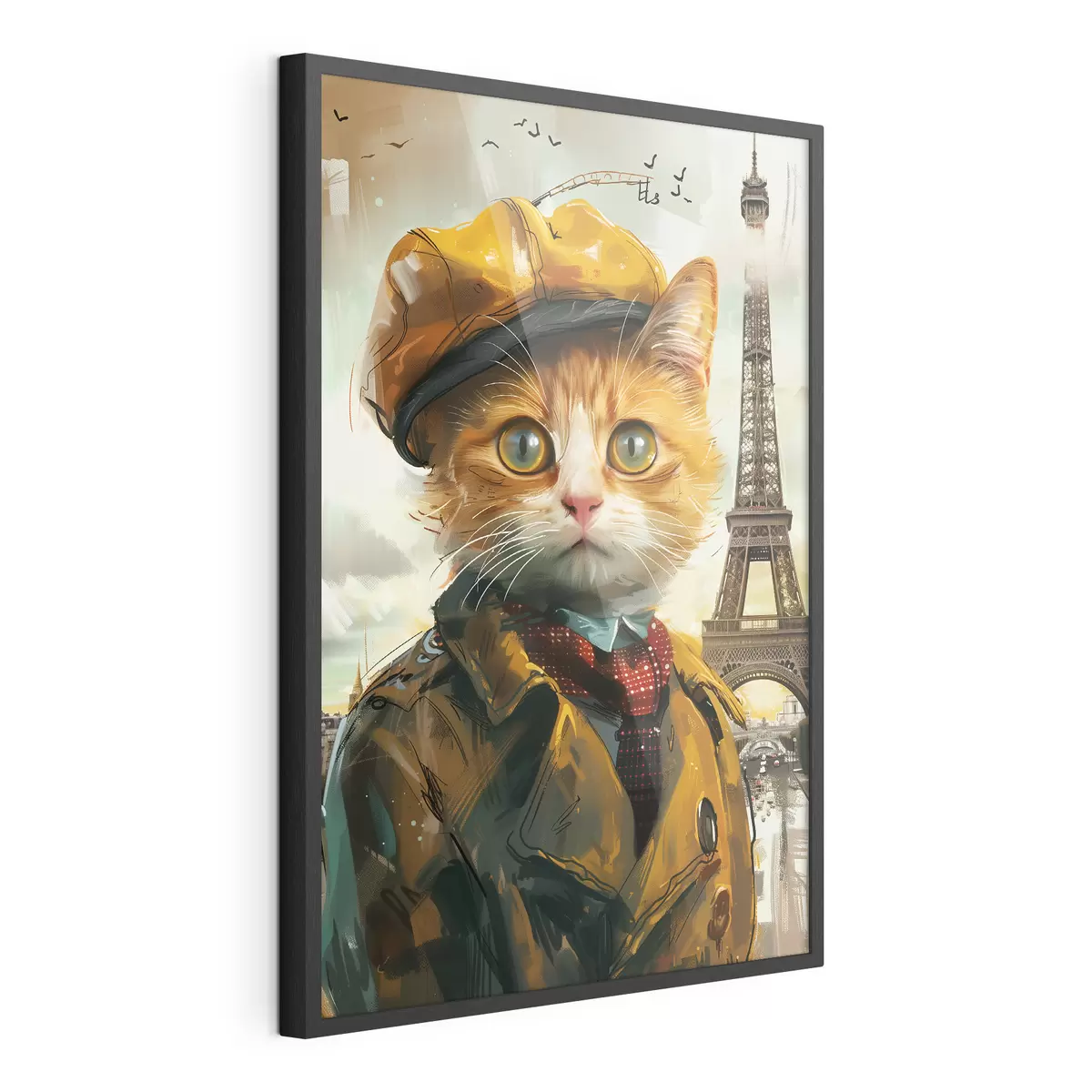 Plakat Moodne kass Pariisi riietuses f37456
