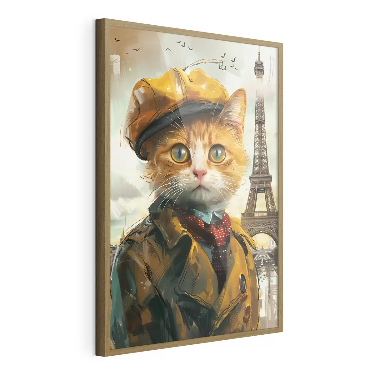 Plakat Moodne kass Pariisi riietuses f37456