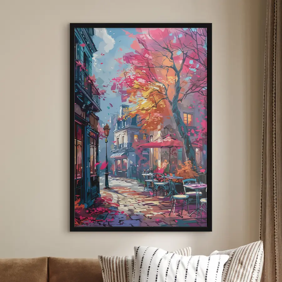 Fototapeedid Võluv sügisene tänavapilt avaneb kaunilt f37459