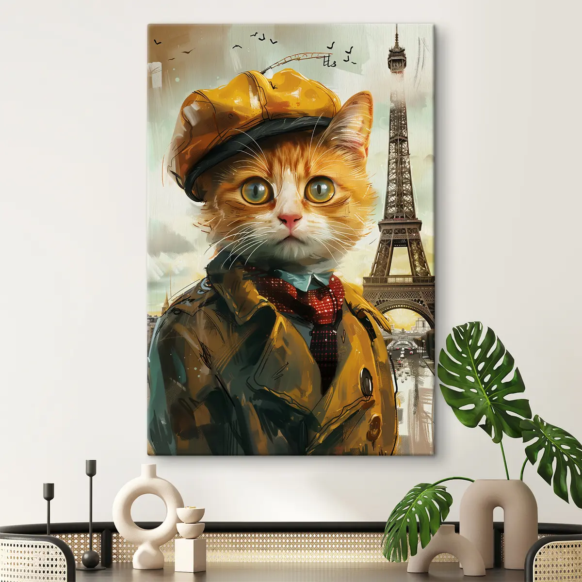 Pilt Võluv kass Pariisi riietuses s37456
