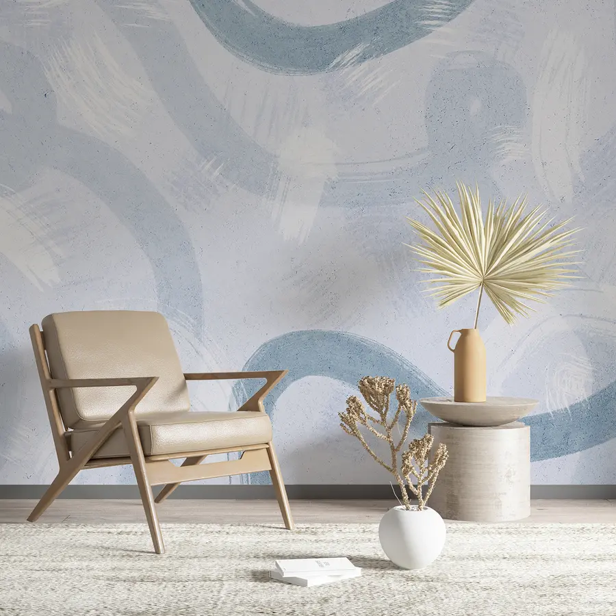 Fototapeedid Pintslitõmbed, abstraktne käsitsi joonistatud muster, sinised värvid u99656v1