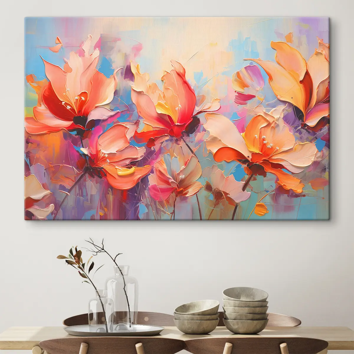 Pilt Erevad õied värvikas maastikus s37535