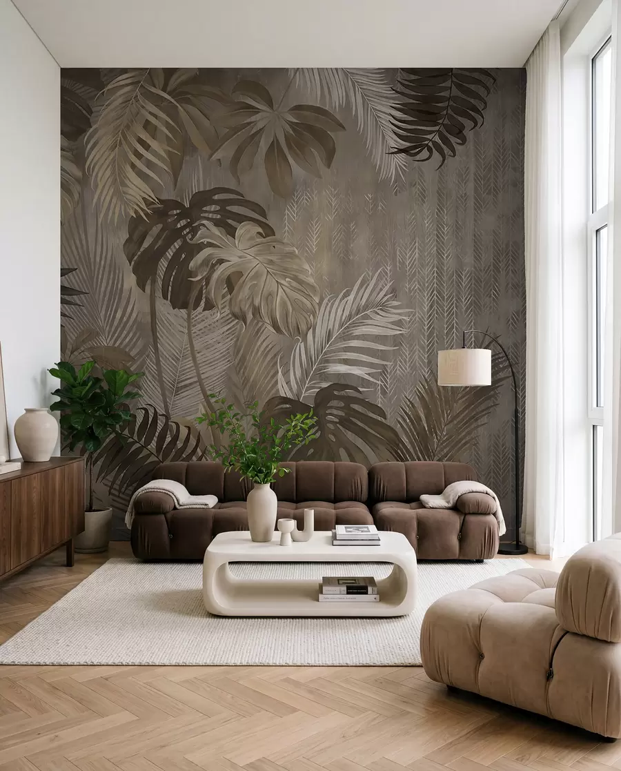 Fototapeedid Troopilised lehed grunge stiilis u97012d2