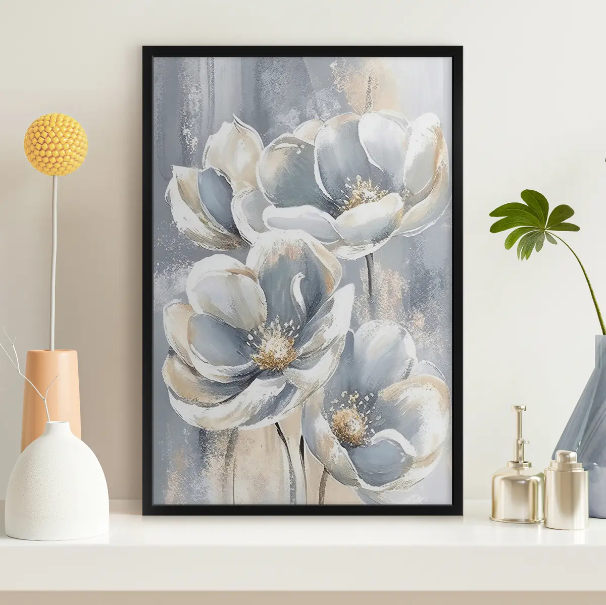 Plakat Elegantsed õied rahulikes toonides f37144