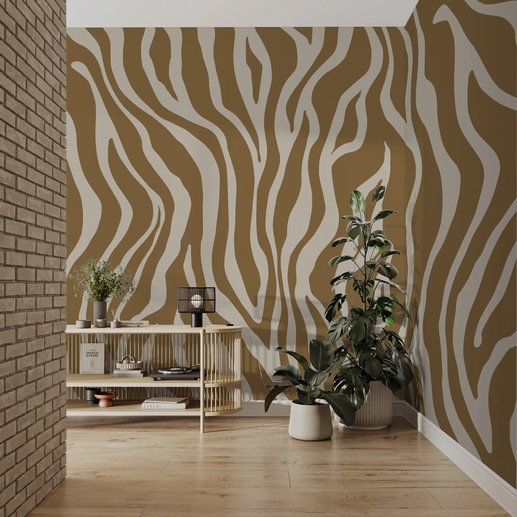 Fototapeedid Sebranaha vektoritrükk pruunides ja valgetes värvides u99173